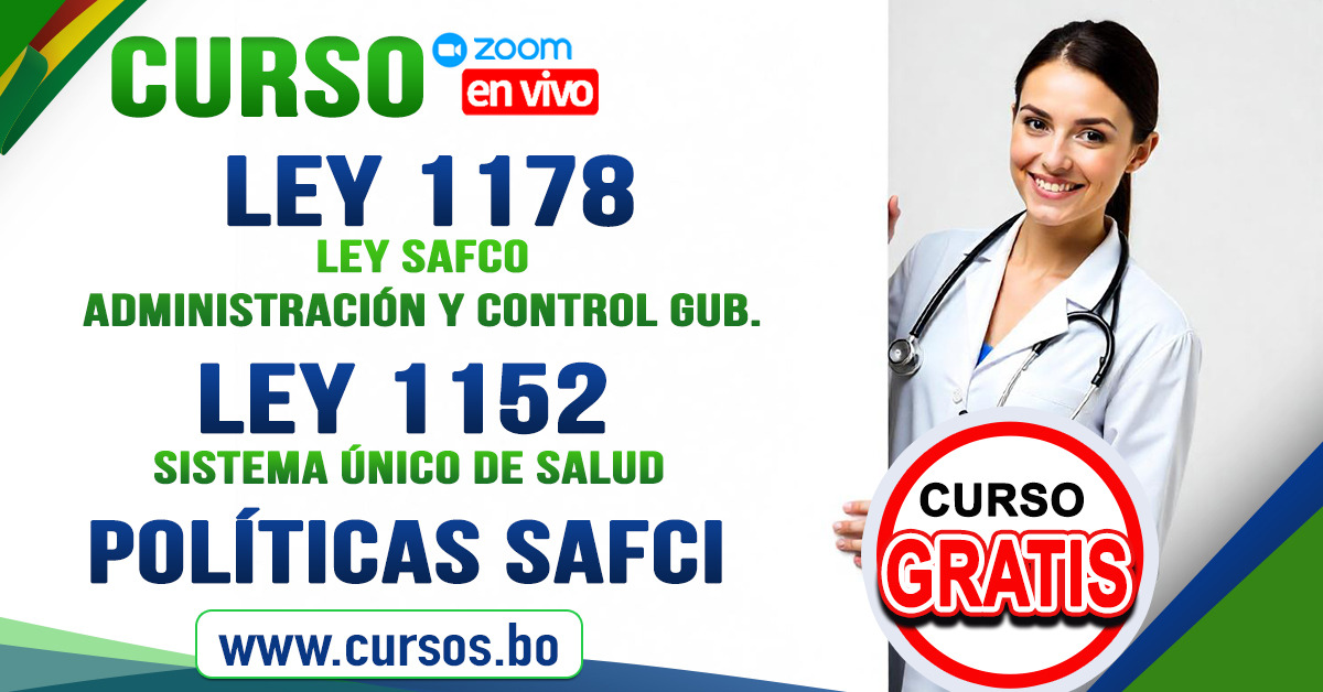 Curso gratis Ley 1178 - Ley 1152 y SAFCI Certificado con costo opcional